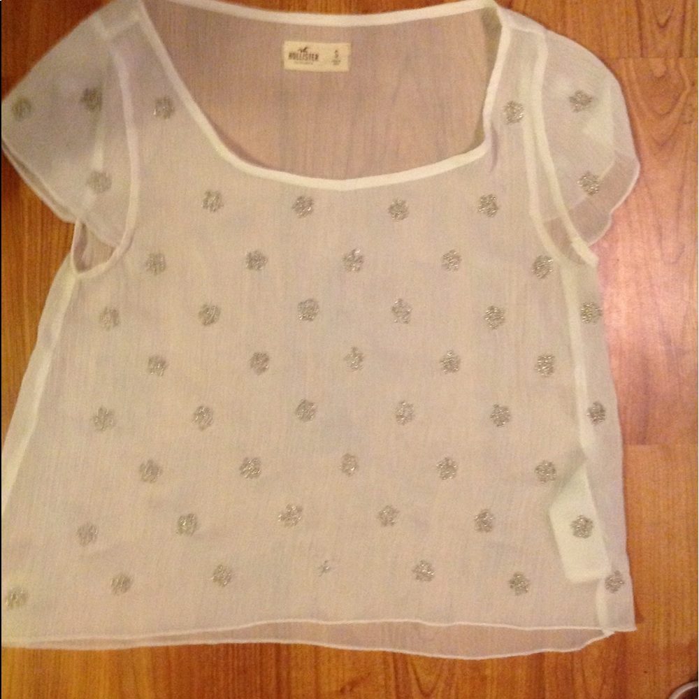 Sheer Hollister cropped tee with design